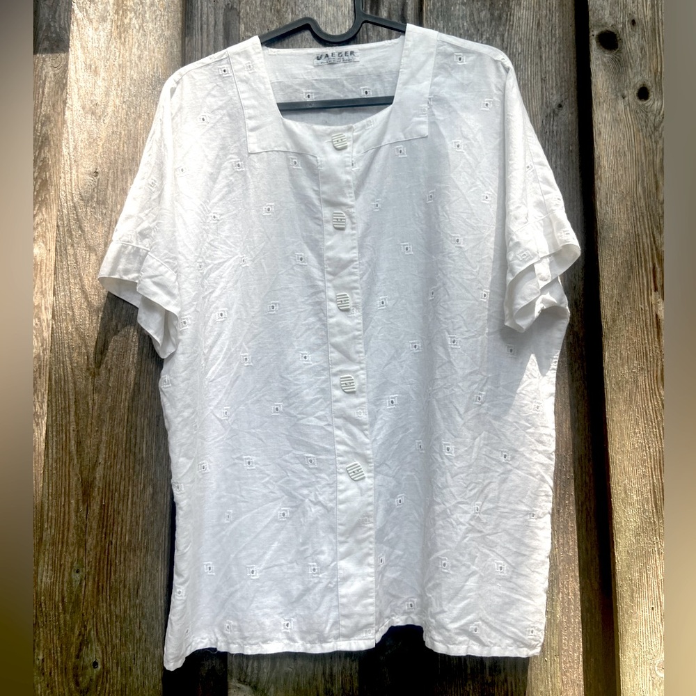 Vintage square neck eyelet blouse